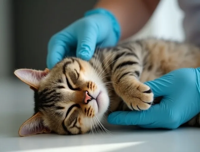 Specialist carefully handling a deceased cat with dignity in Yarrambat